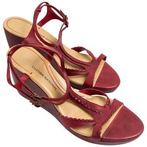 Vintage Costume National Italy Red Leather Shoes S